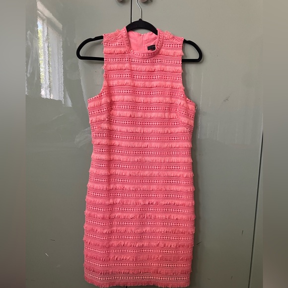 J Crew Coral fringe sleeveless dress - Picture 4 of 6